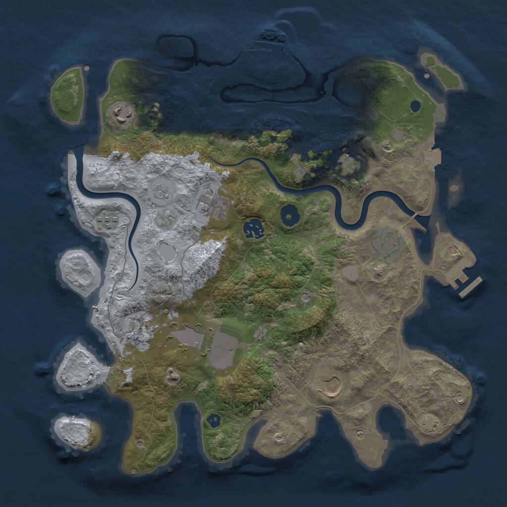 Rust Map: Procedural Map, Size: 3700, Seed: 753204, 15 Monuments