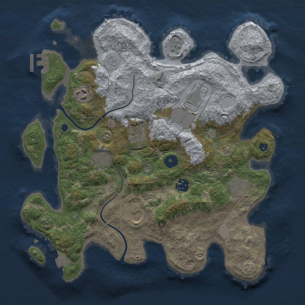 Rust Map: Procedural Map, Size: 3500, Seed: 49846, 13 Monuments