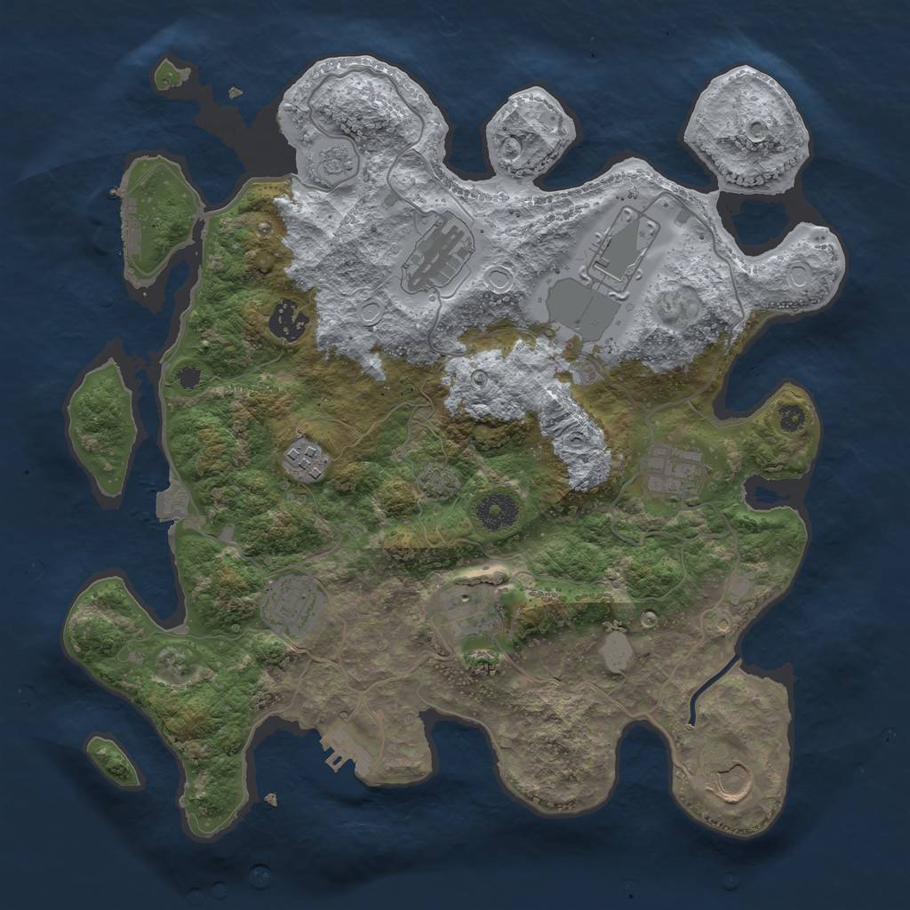 Rust Map: Procedural Map, Size: 3500, Seed: 49846, 15 Monuments