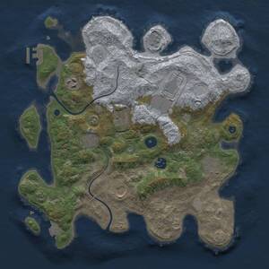 Thumbnail Rust Map: Procedural Map, Size: 3500, Seed: 49846, 13 Monuments