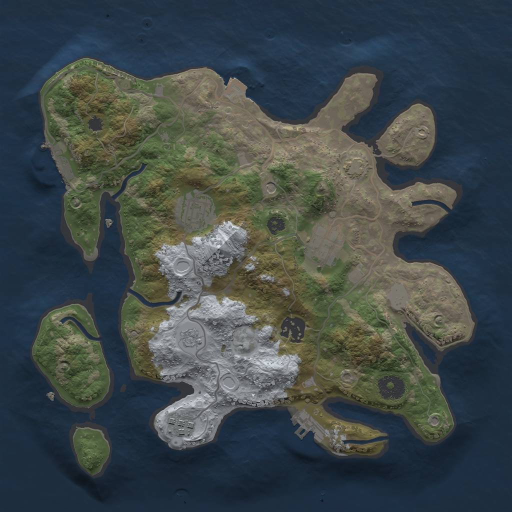 Rust Map: Procedural Map, Size: 3000, Seed: 149320031, 12 Monuments