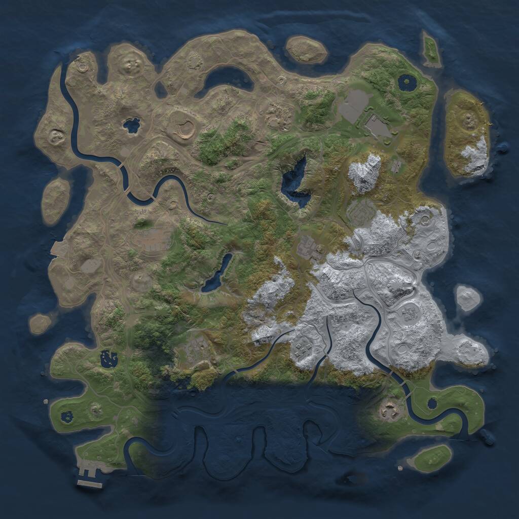 Rust Map: Procedural Map, Size: 4250, Seed: 1236125595, 15 Monuments