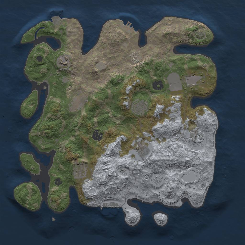 Rust Map: Procedural Map, Size: 3500, Seed: 1577529960, 17 Monuments