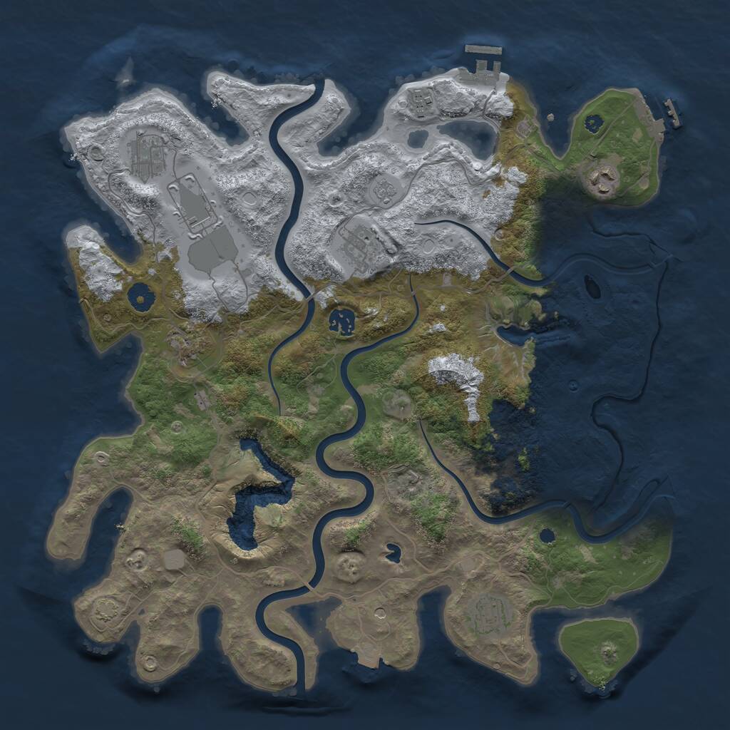 Rust Map: Procedural Map, Size: 4000, Seed: 165799254, 14 Monuments