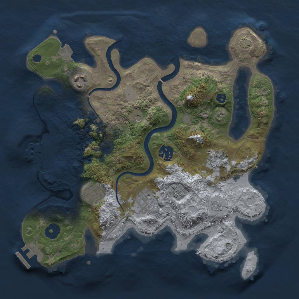 Rust Map: Procedural Map, Size: 3000, Seed: 997772869, 12 Monuments