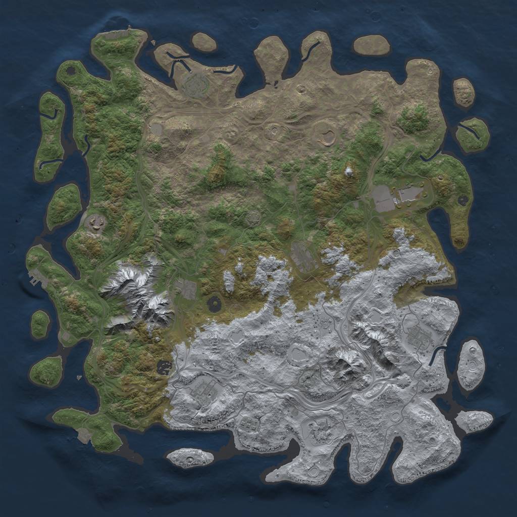 Rust Map: Procedural Map, Size: 5000, Seed: 584152, 19 Monuments