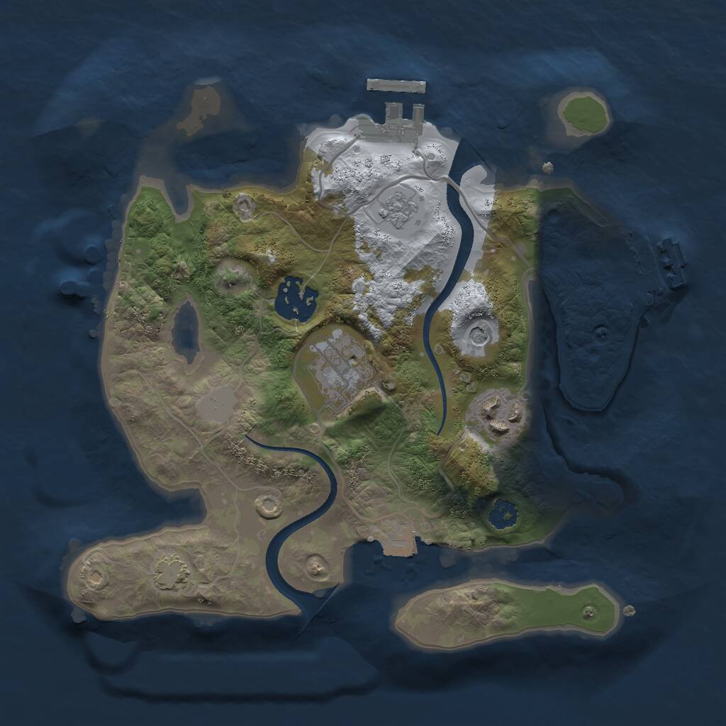 Rust Map: Procedural Map, Size: 2500, Seed: 267584262, 9 Monuments