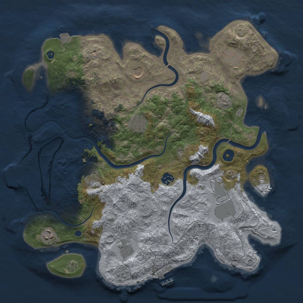 Rust Map: Procedural Map, Size: 3900, Seed: 131394763, 15 Monuments