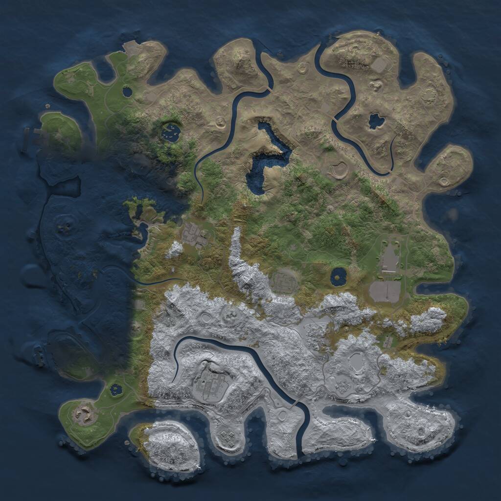 Rust Map: Procedural Map, Size: 4200, Seed: 1000000000, 15 Monuments