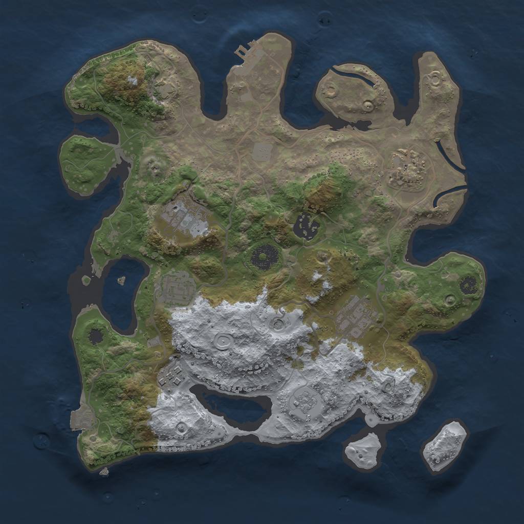 Rust Map: Procedural Map, Size: 3000, Seed: 1926559777, 13 Monuments