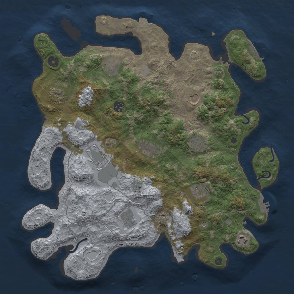 Rust Map: Procedural Map, Size: 4000, Seed: 507692827, 19 Monuments
