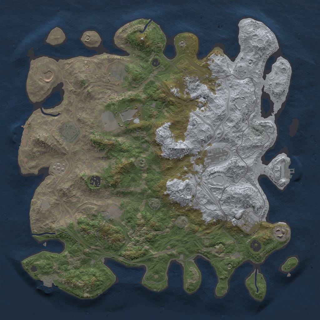 Rust Map: Procedural Map, Size: 4250, Seed: 137304651, 19 Monuments