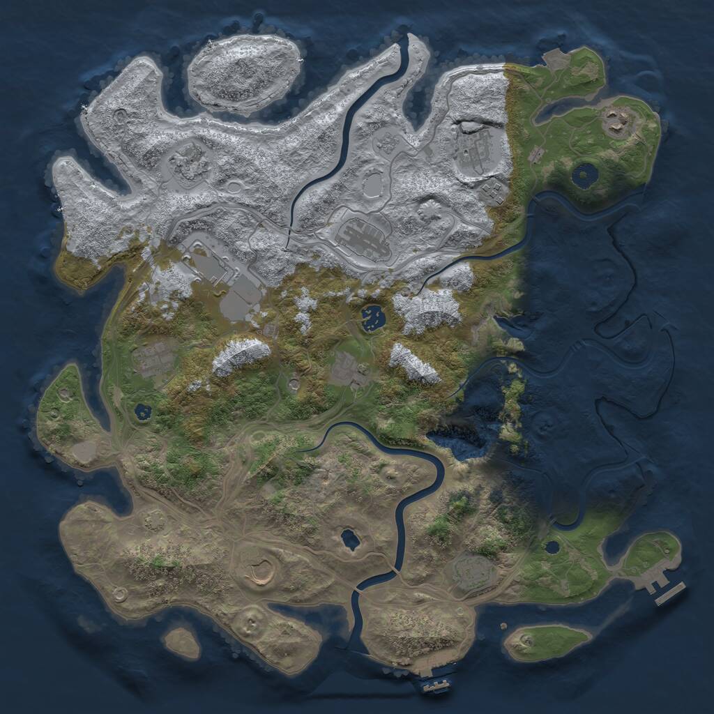 Rust Map: Procedural Map, Size: 4250, Seed: 743208250, 17 Monuments