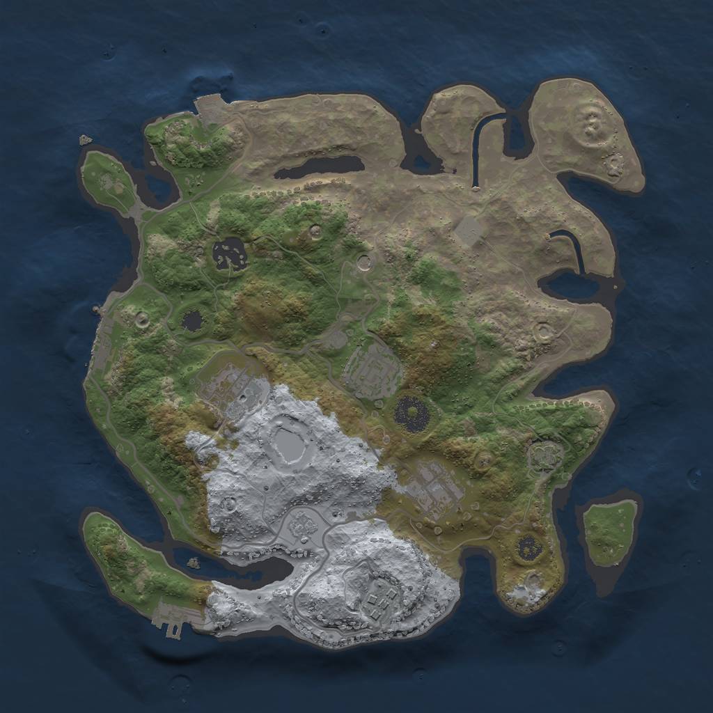 Rust Map: Procedural Map, Size: 3000, Seed: 59277, 13 Monuments