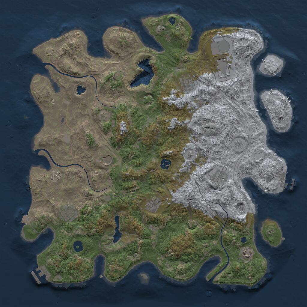 Rust Map: Procedural Map, Size: 4350, Seed: 115683590, 15 Monuments
