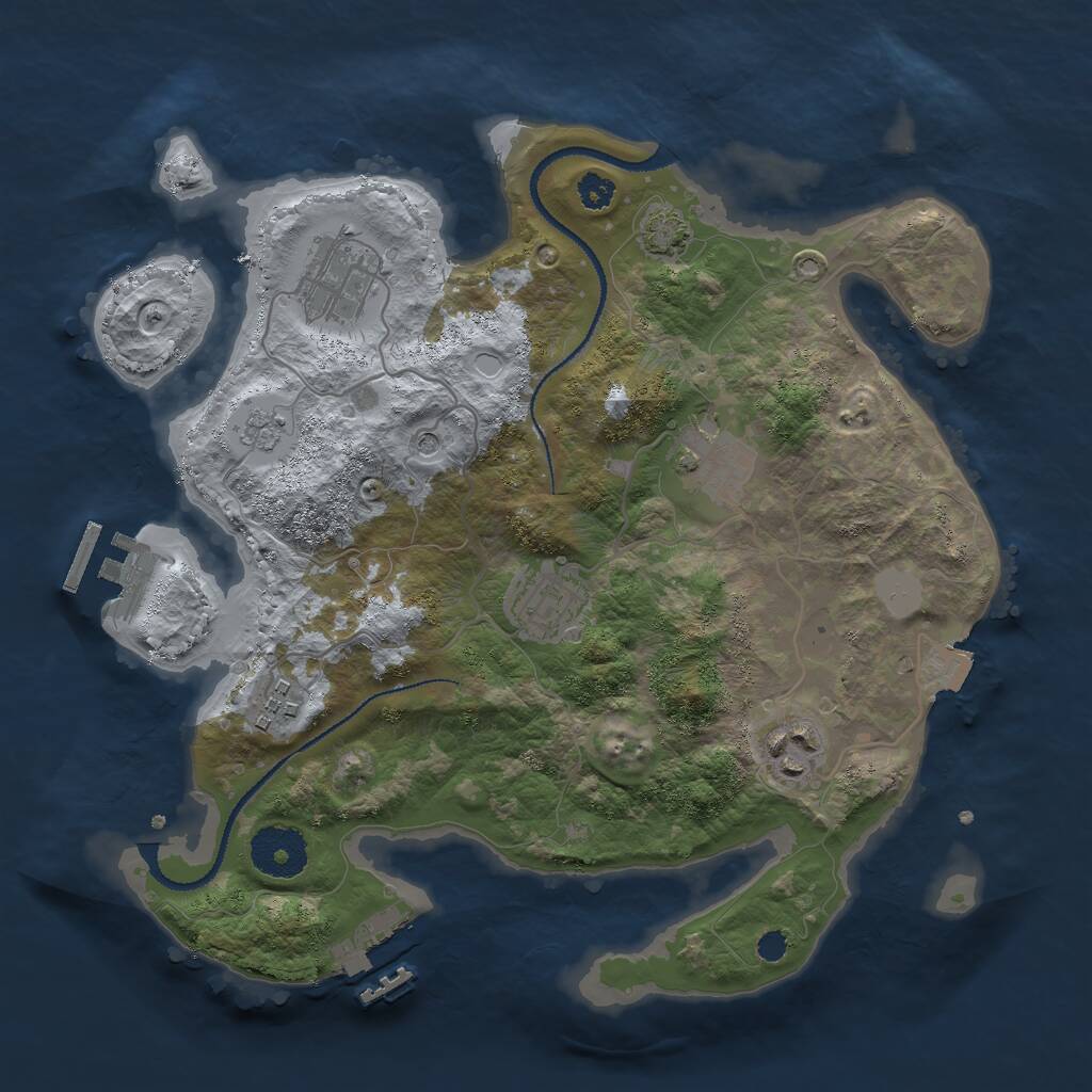 Rust Map: Procedural Map, Size: 3000, Seed: 26585, 11 Monuments