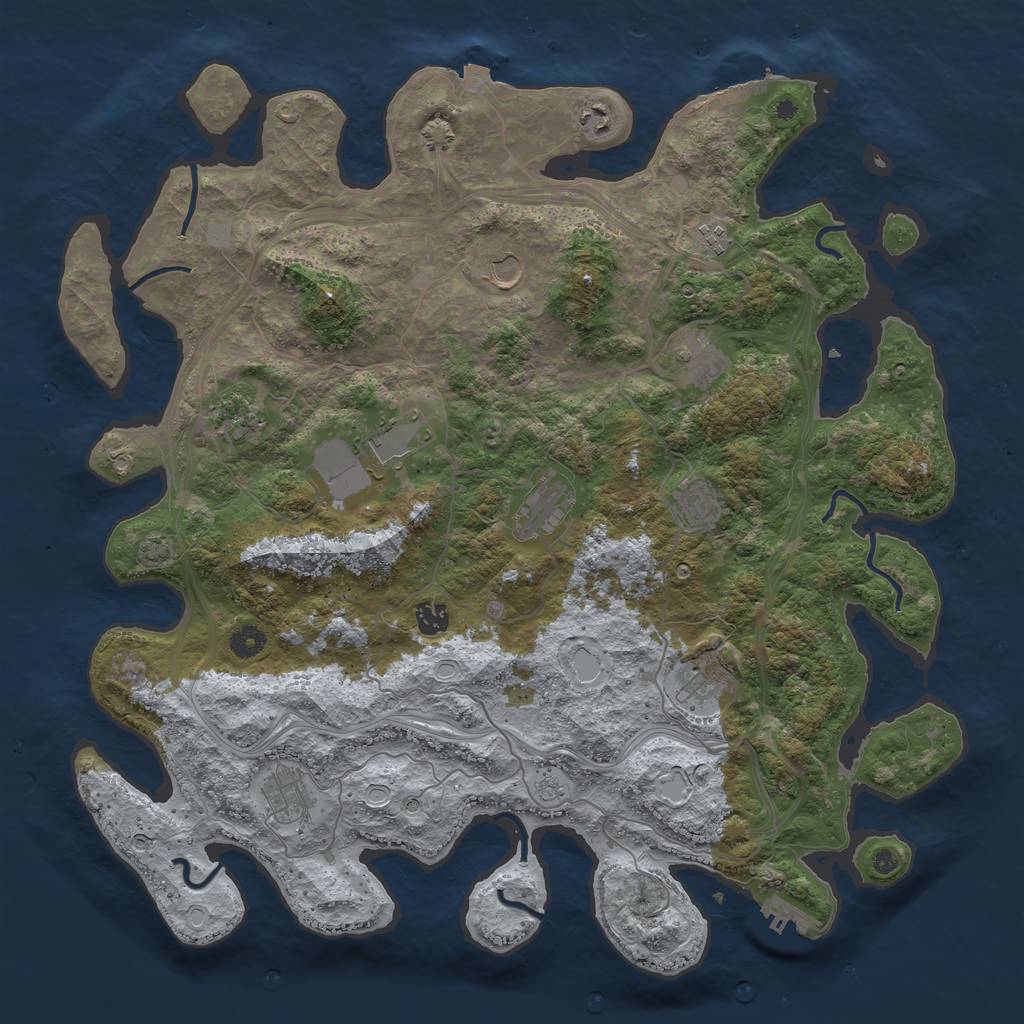 Rust Map: Procedural Map, Size: 4500, Seed: 1532665431, 19 Monuments