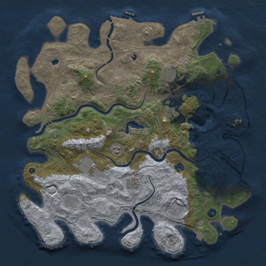 Rust Map: Procedural Map, Size: 4500, Seed: 1532665431, 16 Monuments