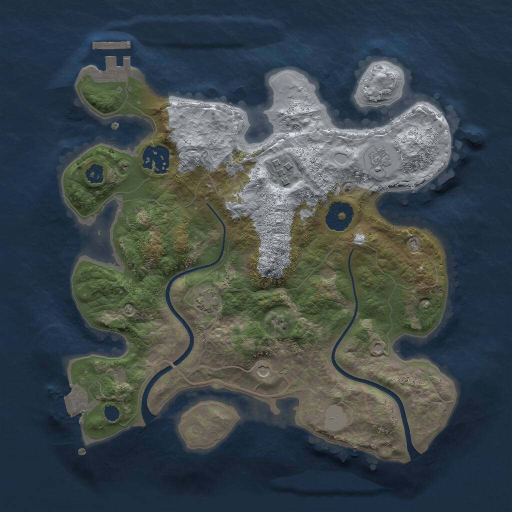 Rust Map: Procedural Map, Size: 2723, Seed: 13825, 7 Monuments
