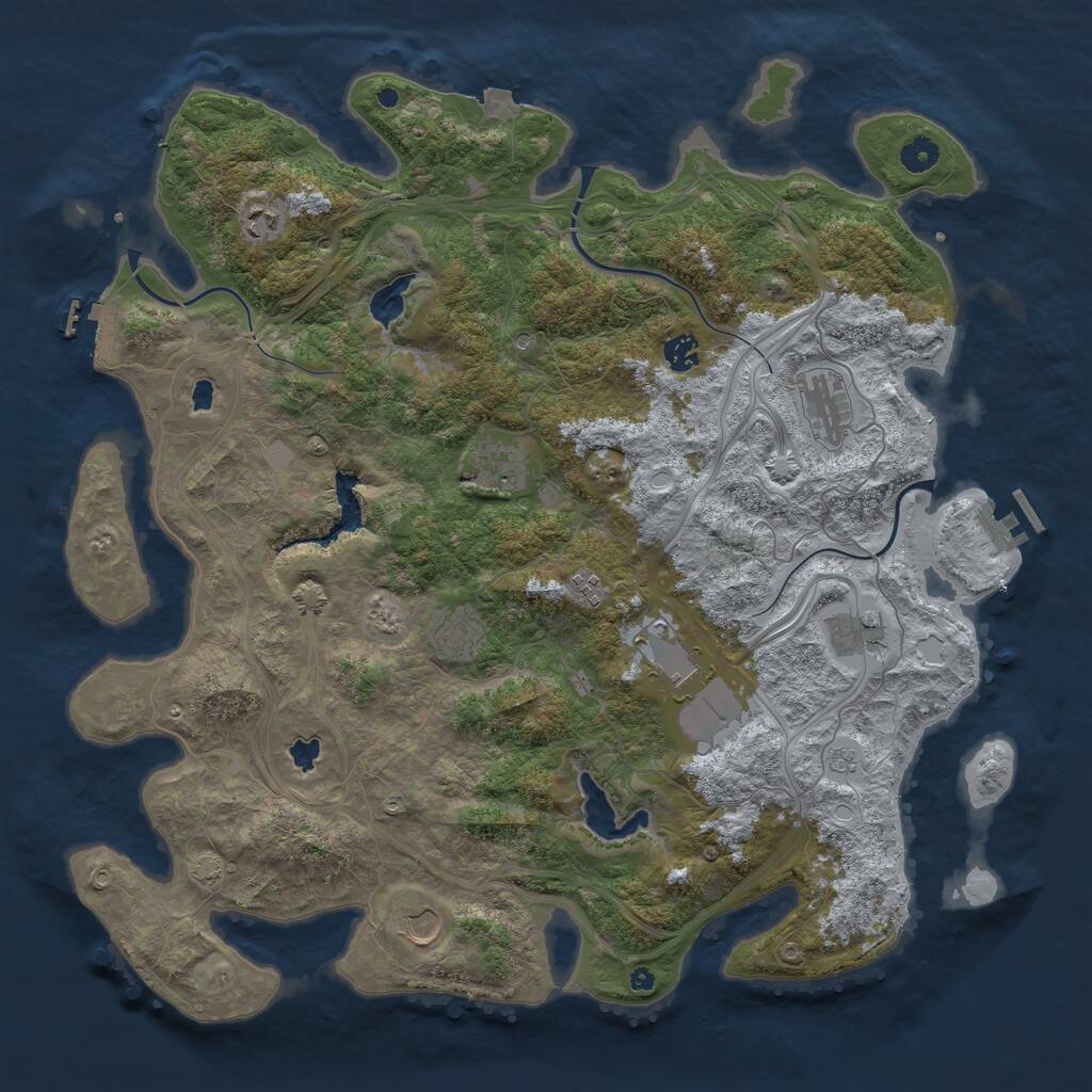 Rust Map: Procedural Map, Size: 4500, Seed: 311462406, 15 Monuments