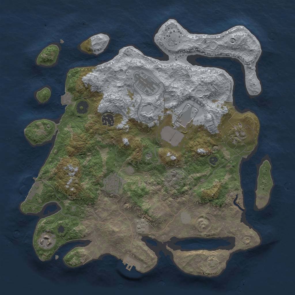 Rust Map: Procedural Map, Size: 3500, Seed: 465172794, 15 Monuments