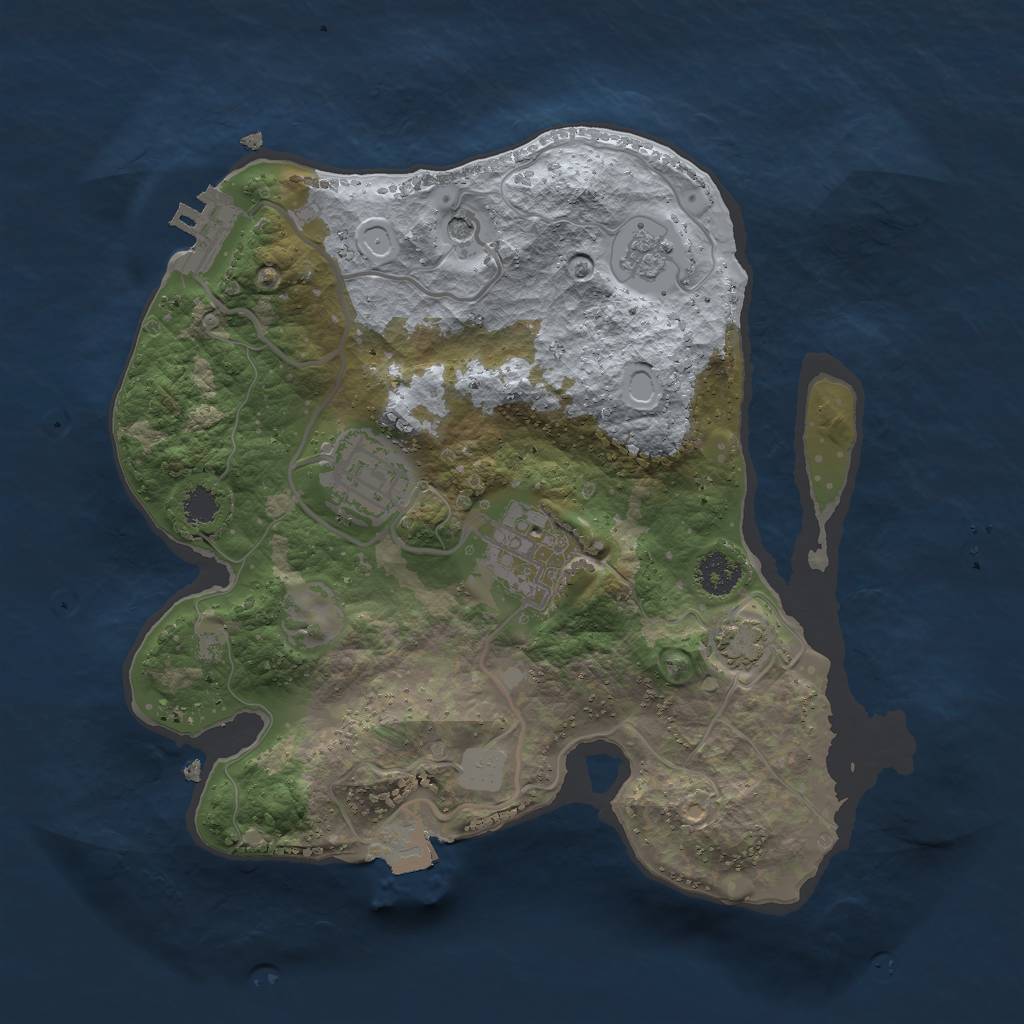 Rust Map: Procedural Map, Size: 2500, Seed: 865434789, 9 Monuments