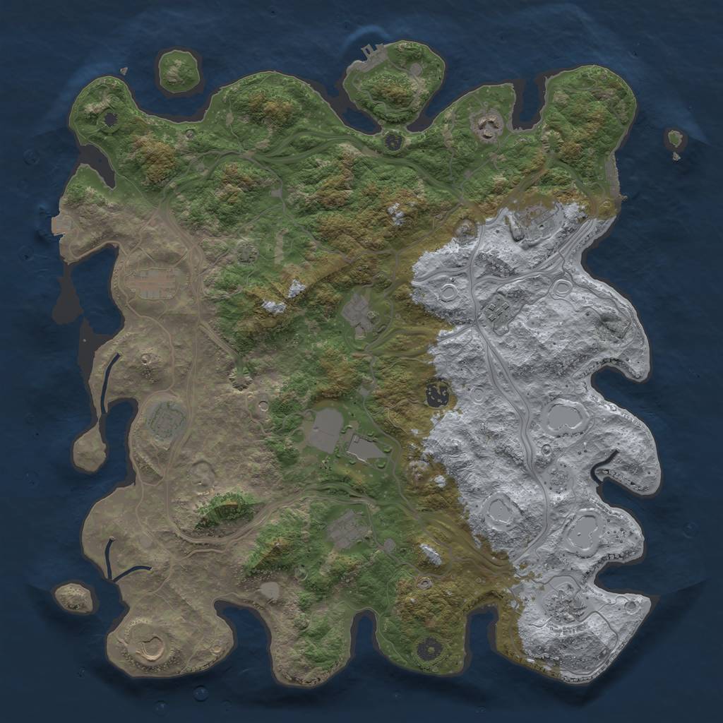 Rust Map: Procedural Map, Size: 4500, Seed: 2212, 19 Monuments