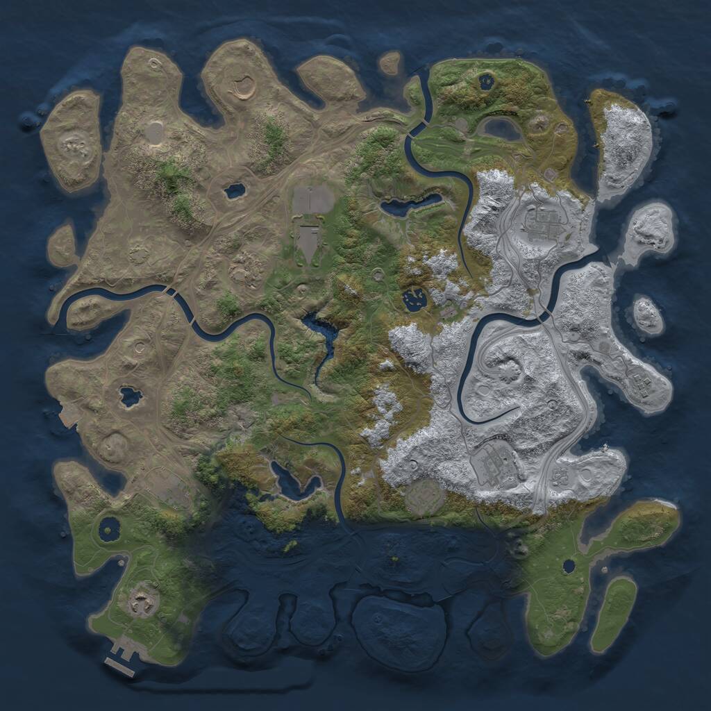 Rust Map: Procedural Map, Size: 4500, Seed: 488805596, 15 Monuments