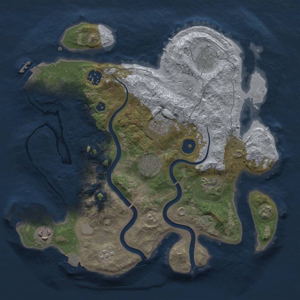 Rust Map: Procedural Map, Size: 3200, Seed: 137871025, 13 Monuments