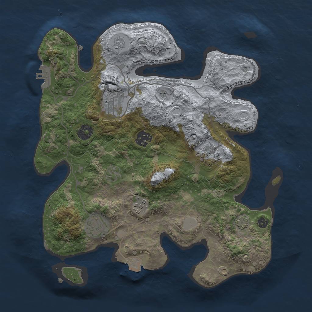 Rust Map: Procedural Map, Size: 3000, Seed: 102594202, 12 Monuments