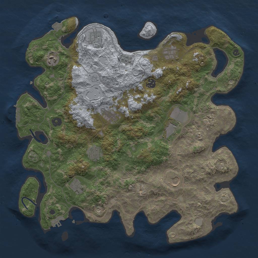Rust Map: Procedural Map, Size: 4000, Seed: 1163238369, 19 Monuments