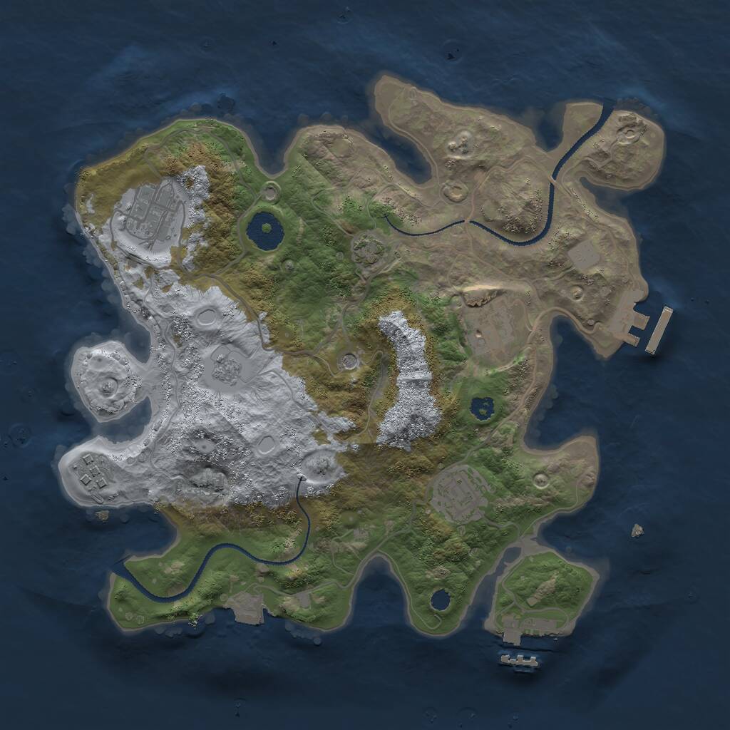 Rust Map: Procedural Map, Size: 3000, Seed: 1903345, 10 Monuments