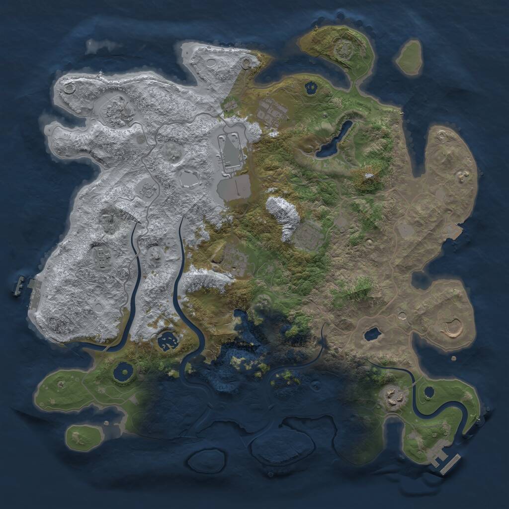 Rust Map: Procedural Map, Size: 4000, Seed: 758004860, 15 Monuments