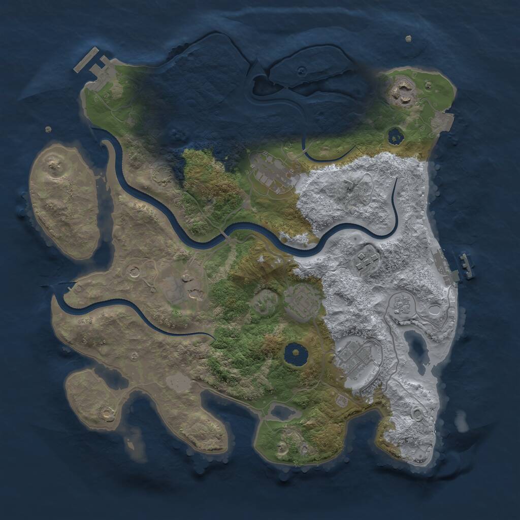 Rust Map: Procedural Map, Size: 3300, Seed: 973916296, 12 Monuments