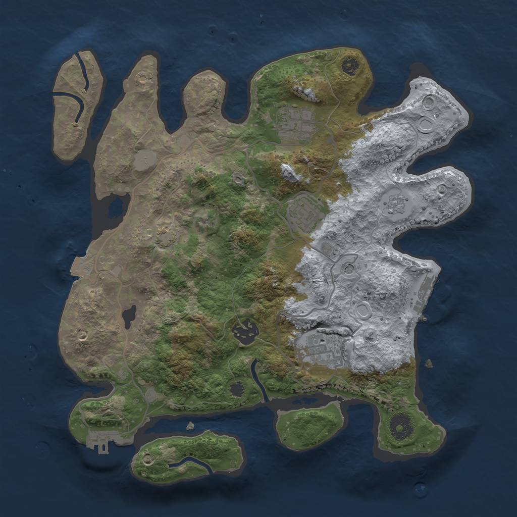 Rust Map: Procedural Map, Size: 3100, Seed: 1556860282, 12 Monuments