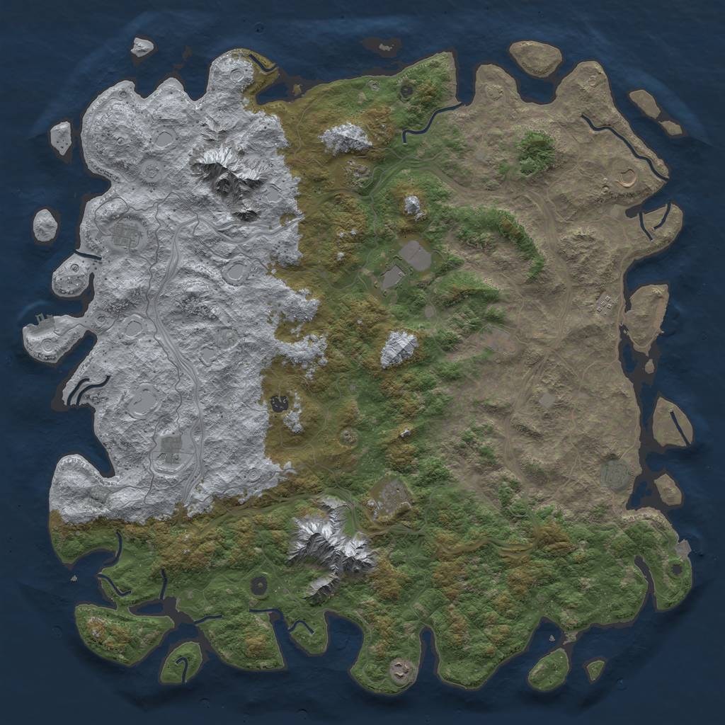 Rust Map: Procedural Map, Size: 6000, Seed: 169863152, 19 Monuments