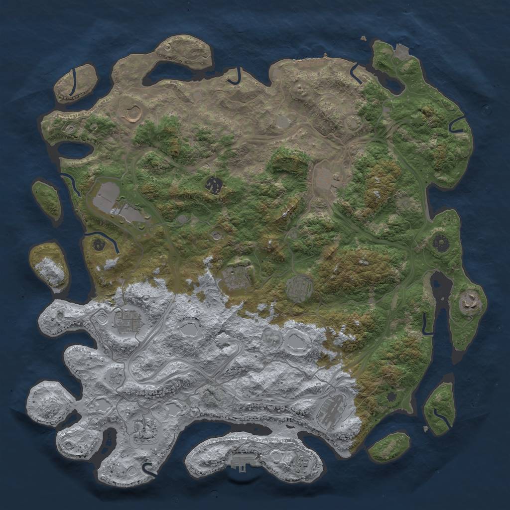 Rust Map: Procedural Map, Size: 4500, Seed: 836429092, 19 Monuments