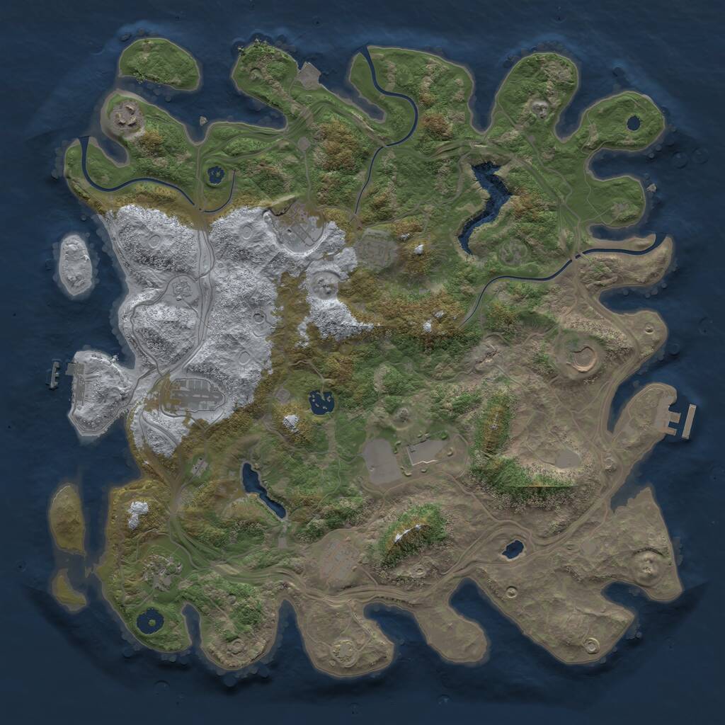 Rust Map: Procedural Map, Size: 4250, Seed: 1054633770, 15 Monuments