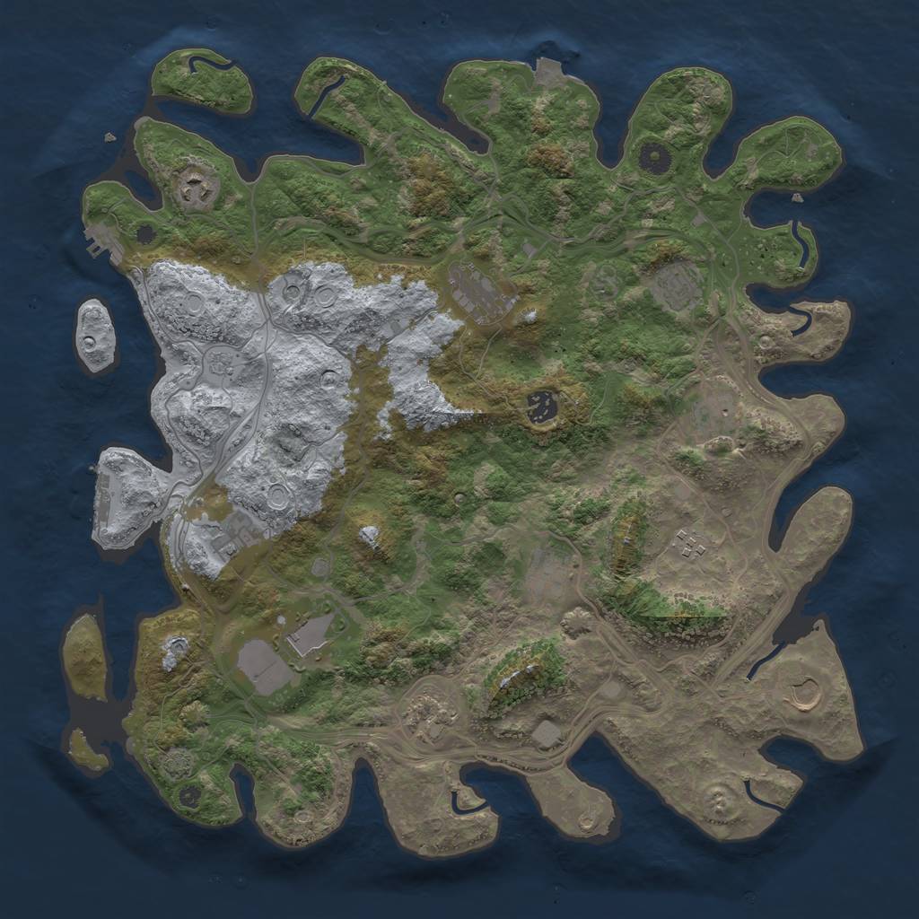 Rust Map: Procedural Map, Size: 4250, Seed: 1054633770, 19 Monuments