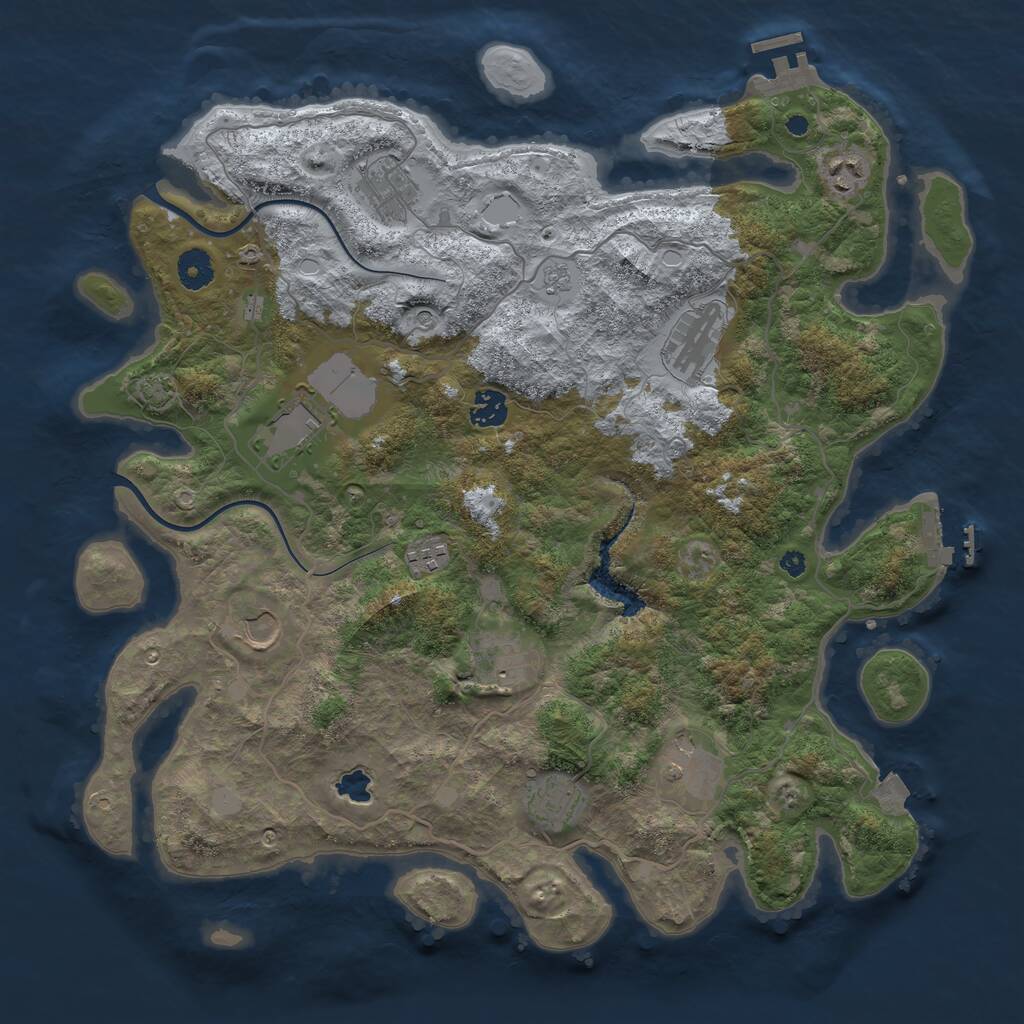 Rust Map: Procedural Map, Size: 4000, Seed: 101326944, 16 Monuments