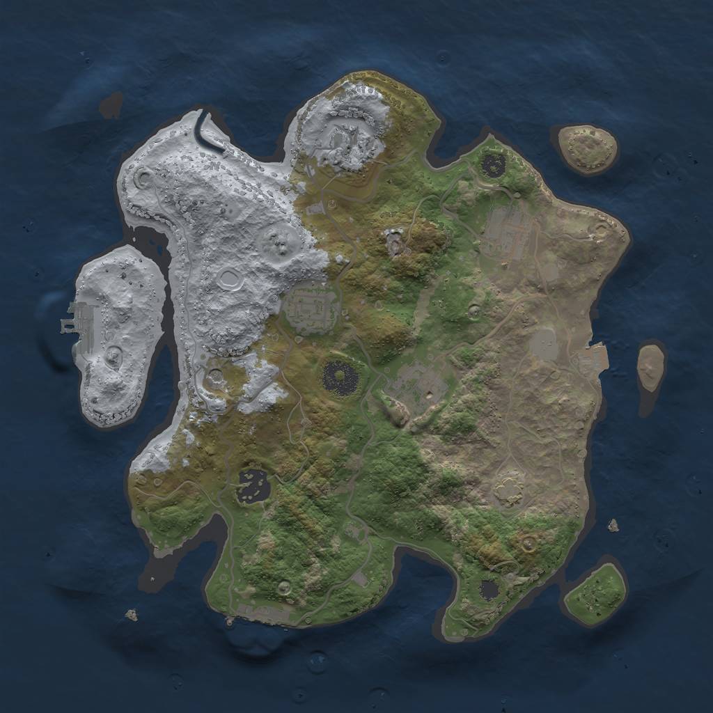Rust Map: Procedural Map, Size: 3000, Seed: 19413, 12 Monuments