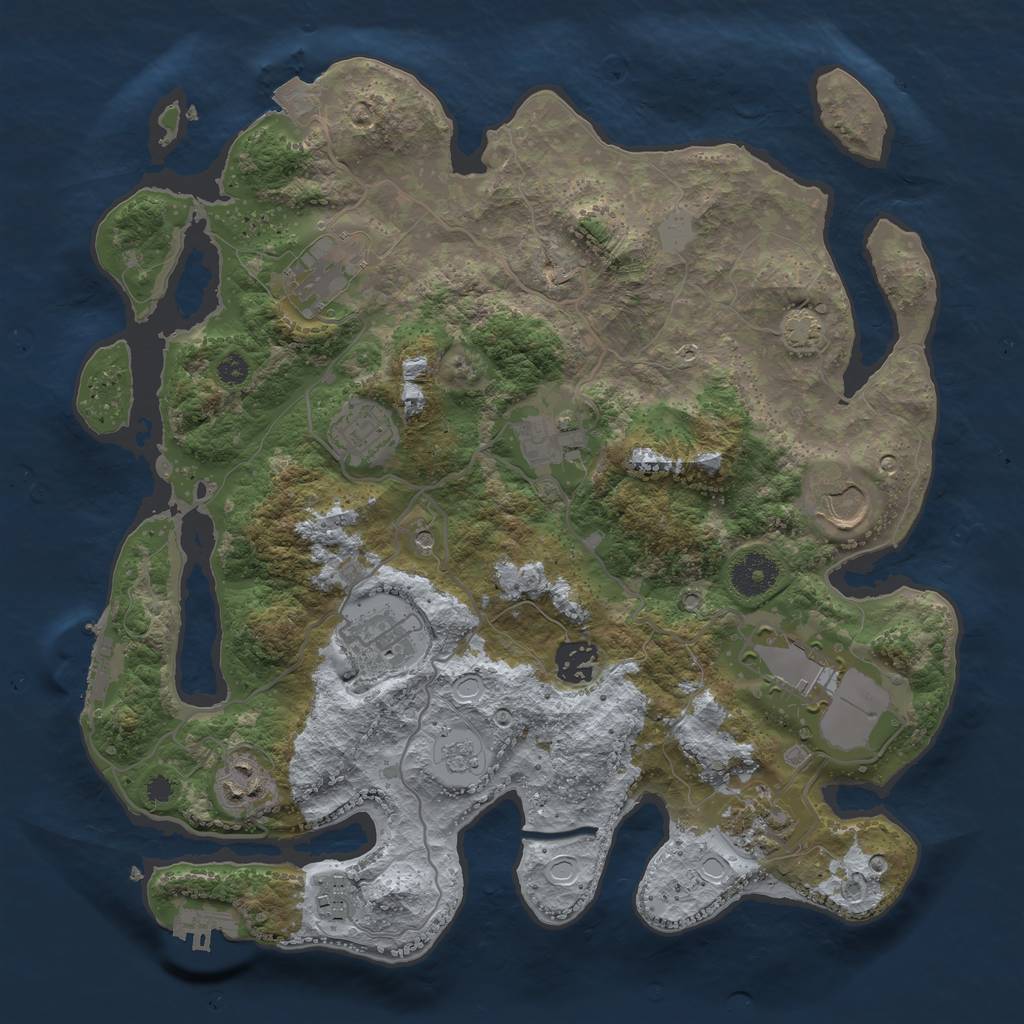 Rust Map: Procedural Map, Size: 3500, Seed: 580666650, 18 Monuments