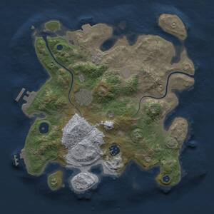 Thumbnail Rust Map: Procedural Map, Size: 3000, Seed: 119120687, 9 Monuments