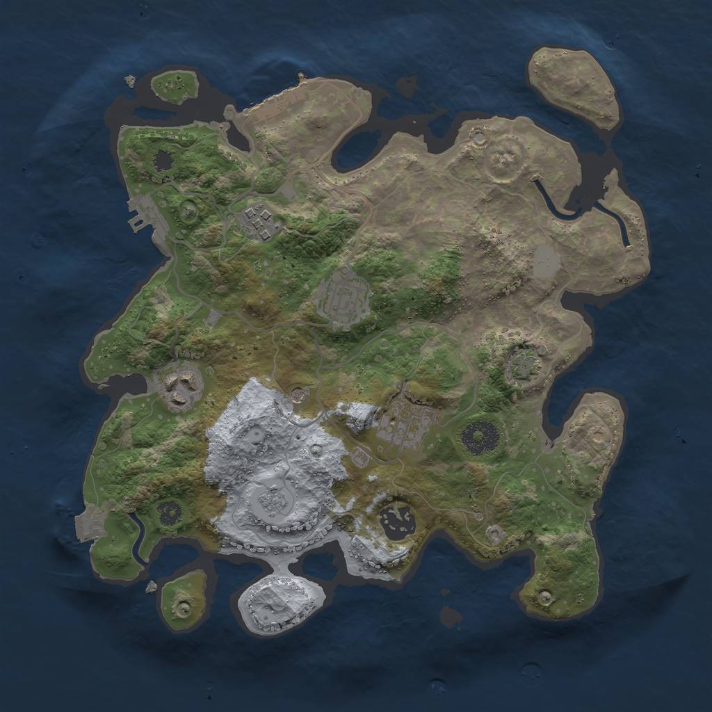 Rust Map: Procedural Map, Size: 3000, Seed: 119120687, 13 Monuments