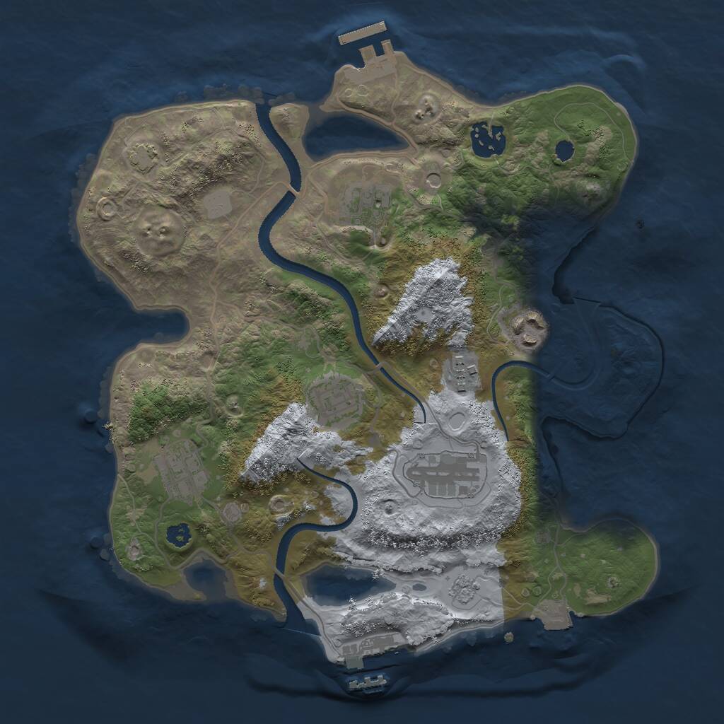 Rust Map: Procedural Map, Size: 3000, Seed: 1602025959, 13 Monuments