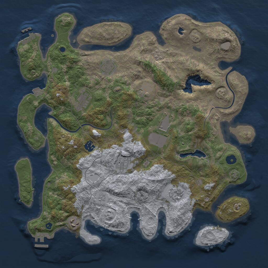 Rust Map: Procedural Map, Size: 4000, Seed: 88432218, 15 Monuments