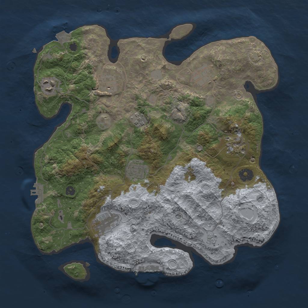 Rust Map: Procedural Map, Size: 3300, Seed: 460531921, 15 Monuments