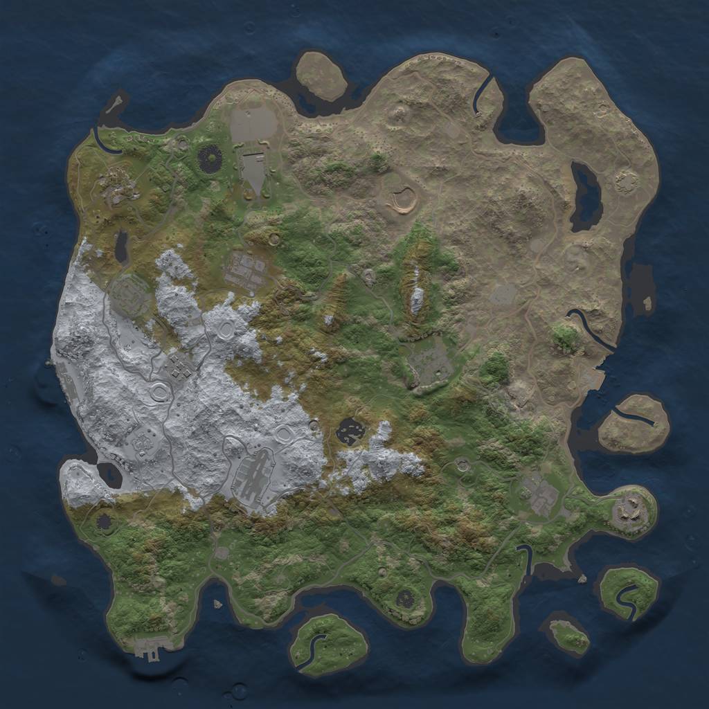 Rust Map: Procedural Map, Size: 4000, Seed: 7032024, 19 Monuments