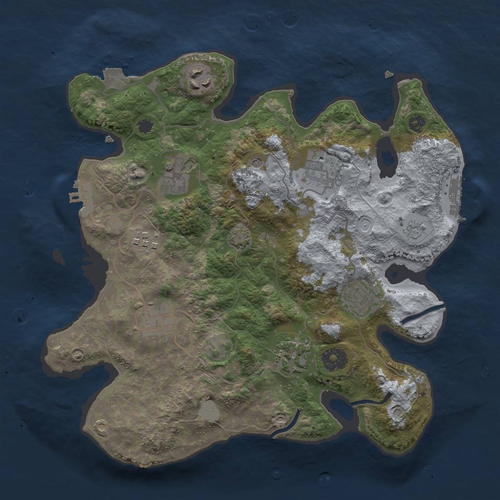Rust Map: Procedural Map, Size: 3000, Seed: 4979346, 15 Monuments