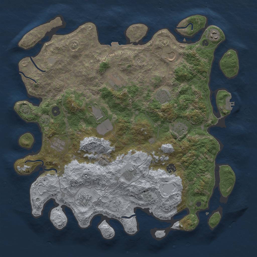 Rust Map: Procedural Map, Size: 4150, Seed: 994076073, 18 Monuments